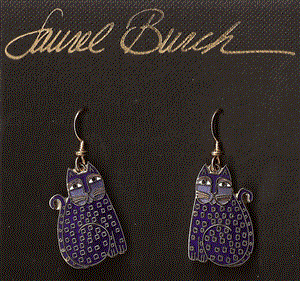 Cloisonne Drop Earrings - blues - gold shiny finish 12k gold-filled or sterling silver earwires
